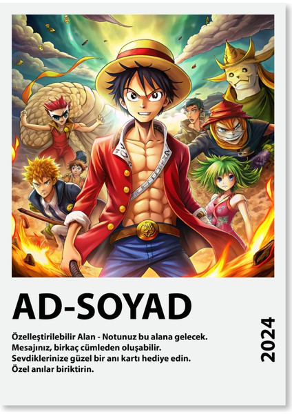 One Piece Anime Serisi Özelleştirilebilir Poster Kart