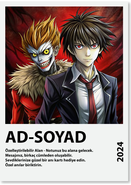 Death Note Anime Serisi Özelleştirilebilir Poster Kart