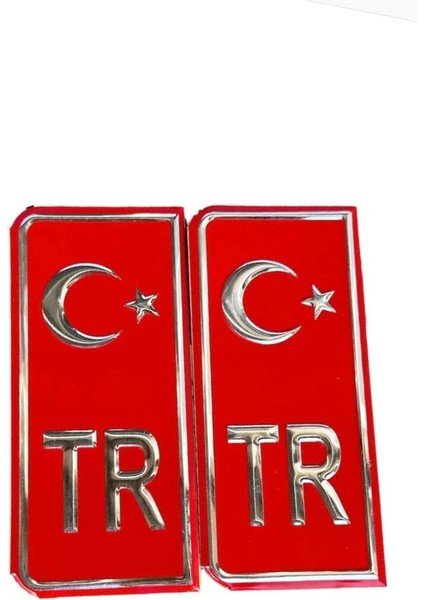 Kromlu Plaka Sticker 2 Adet Türk Bayrağı