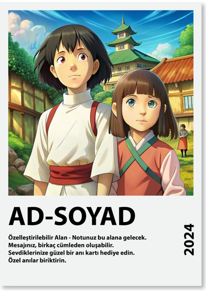 Spirited Away Anime Serisi Özelleştirilebilir Poster Kart