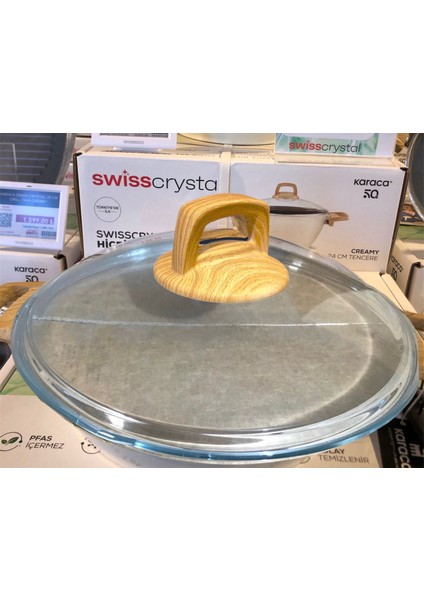 Karaca Granit Çelik 22 cm Pyrex Cam ve Ahşap Kulp