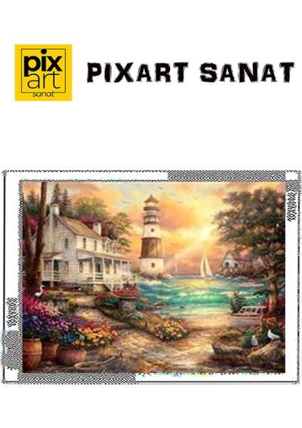 Fener Kenarındaki Eski Ev Elmas Mozaik Puzzle Tablo Diamond Türkiye 71 x 53 cm