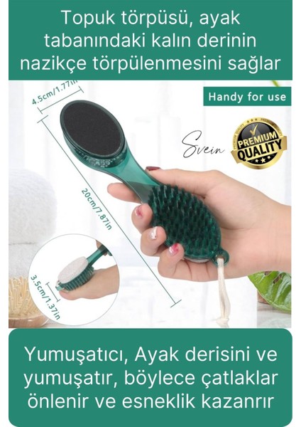 Premium Ayak Topuk Bakım Aleti Çok Fonksiyonlu Fırçalı Set Topuk Taşı Törpü Rende Kum Ponza Taşı