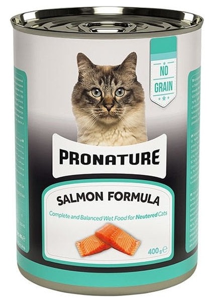 Tahılsız Somonlu Kısırlaştırılmış Konserve Kedi Maması 400 gr