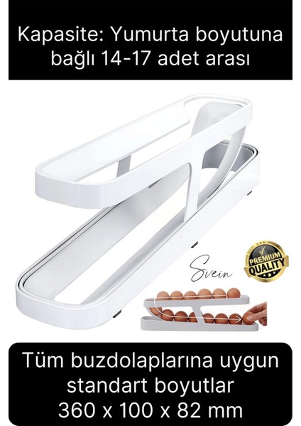 2 Katlı Pratik Yumurta Düzenleyici Buzdolabı Organizer Tutucu Otomatik Yuvarlanan Saklama Rafı Stand