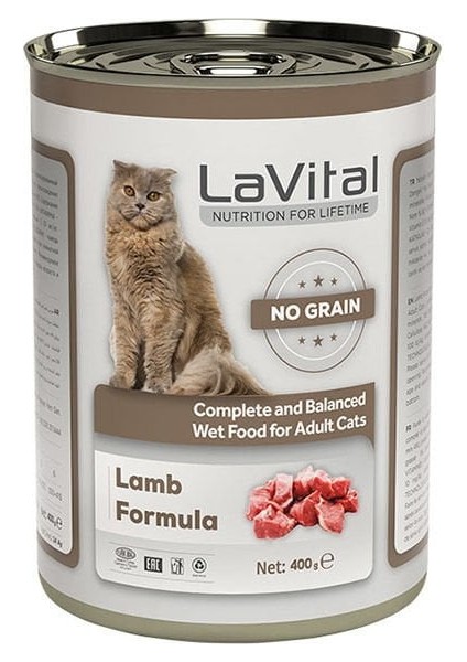 Lavital Adult Tahılsız Kuzu Etli Yetiskin Konserve Kedi Maması 400 gr