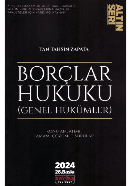 Borçlar Hukuku Genel Hükümler Konu Anlatımı - Tan Tahsin Zapata