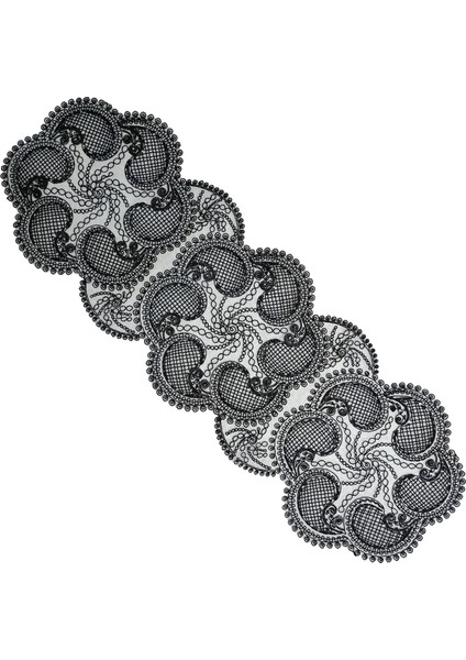 Neubella Home Amerikan Servis Tasarım Supla Ve Runner Seti 6 Kişilik Nehir Set Masa Ve Sunum Takımı Çeyizlik Siyah