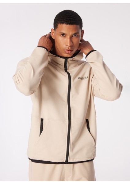 Bej Erkek Kapüşonlu Relaxed Sweatmont DS4M-SWT3232