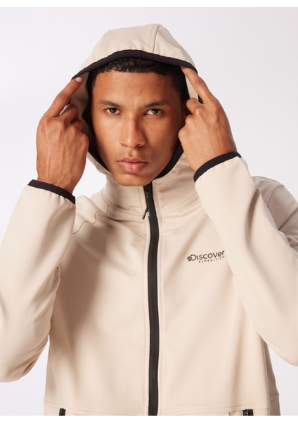 Bej Erkek Kapüşonlu Relaxed Sweatmont DS4M-SWT3232