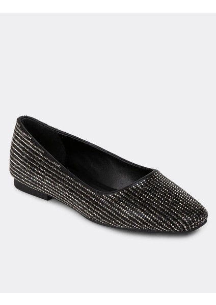 (Shoes) Taş Detaylı Kadın Babet Siyah modelleri
