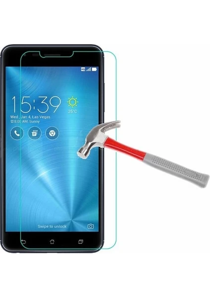 Asus Zenfone 3 Zoom ZE553KL Uyumlu Ekran Koruyucu Screen Protector Tempered Glass Kristal Netliğinde %100 Hd Görüntü, Yüksek Kalite Kırılmaz Temperli Cam