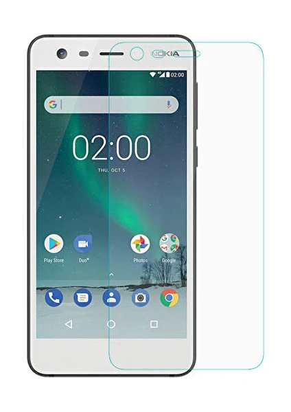 Nokia 2 Uyumlu Ekran Koruyucu Screen Protector Tempered Glass Kristal Netliğinde %100 Hd Görüntü, Yüksek Kalite Kırılmaz Temperli Cam