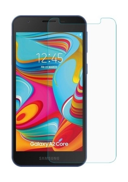 Samsung Galaxy A2 Core Uyumlu Ekran Koruyucu Screen Protector Tempered Glass Kristal Netliğinde %100 Hd Görüntü, Yüksek Kalite Kırılmaz Temperli Cam