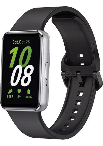 Samsung Galaxy Fit 3 Ile Uyumlu Silikon Spor Kordonlu Klasik Kayış Kordon