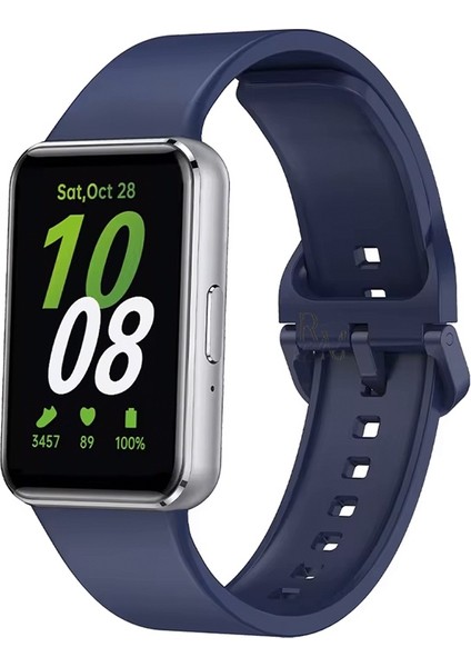 Samsung Galaxy Fit 3 Ile Uyumlu Silikon Spor Kordonlu Klasik Kayış Kordon