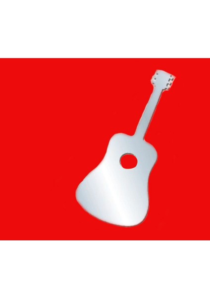 AYNALI DUVAR ÇIKARTMA STICKER DEKORATİF DUVAR KAĞIDI,SÜS GİTAR ŞEKİLLİ 34X15X0,6CM