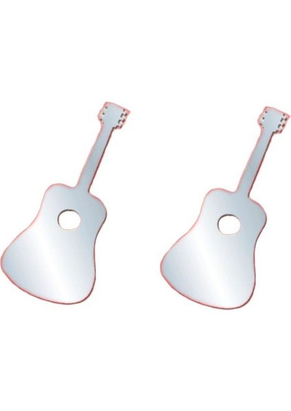 AYNALI DUVAR ÇIKARTMA STICKER DEKORATİF DUVAR KAĞIDI,SÜS İKİ ADET GİTAR ŞEKİLLİ 34X15X0,6CM