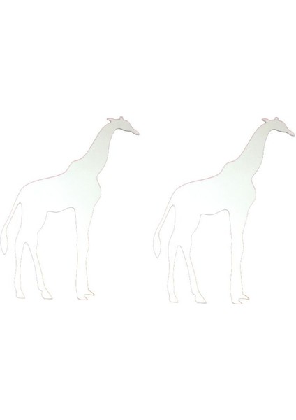 AYNALI DUVAR ÇIKARTMA STICKER DEKORATİF DUVAR KAĞIDI,SÜS İKİ ADET ZÜRAFA ŞEKİLLİ 20X14X0,6CM