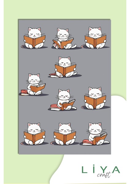 Sevimli Kedi Sticker Planner Ajanda Bullet Journal Için Uygun Set