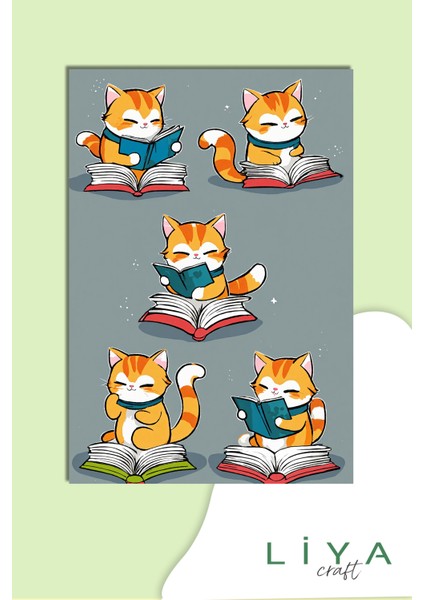 Sevimli Kedi Sticker Planner Ajanda Bullet Journal Için Uygun Set
