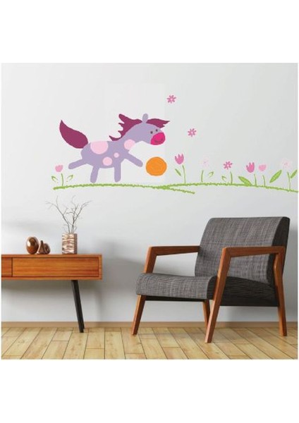 DUVAR ÇIKARTMA STICKER DEKORATİF DUVAR KAĞIDI,SÜS KÜÇÜK AT DESENLİ PVC 70X50X0,5CM