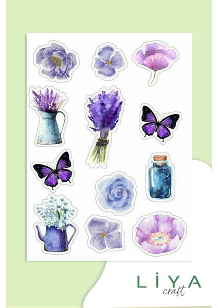 Flower Sticker Planner Ajanda Bullet Journal Için Uygun Set