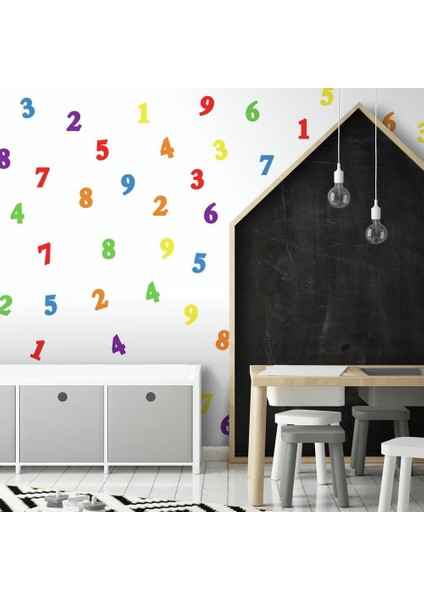 DUVAR ÇIKARTMA STICKER DEKORATİF DUVAR KAĞIDI,SÜS RAKAMLI DESEN PVC 48X33X0,5CM
