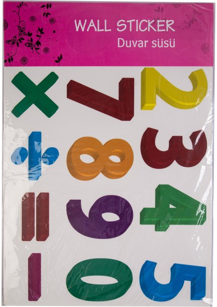 DUVAR ÇIKARTMA STICKER DEKORATİF DUVAR KAĞIDI,SÜS RAKAMLI DESEN PVC 48X33X0,5CM