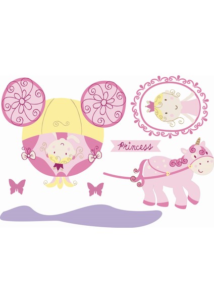DUVAR ÇIKARTMA STICKER DEKORATİF DUVAR KAĞIDI,SÜS PRENSES DESENLİ PVC 70X50X0,5CM