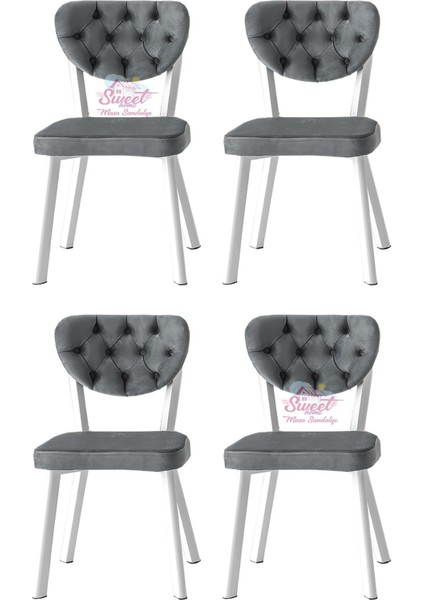 Simge Metal Sandalye Renkli Ayak 4 Lü Set Cafe,restaurant,mutfak,salon,yemek Odası Sandalyesi