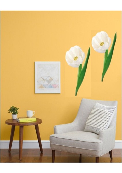 DUVAR ÇIKARTMA STICKER DEKORATİF DUVAR KAĞIDI,SÜS İKİ ADET ÇİÇEKLİ PVC 70X50X0,5CM
