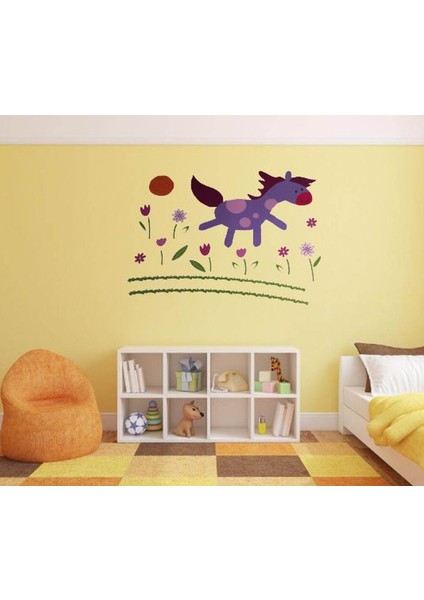 DUVAR ÇIKARTMA STICKER DEKORATİF DUVAR KAĞIDI,SÜS KÜÇÜK AT DESENLİ PVC 70X50X0,5CM