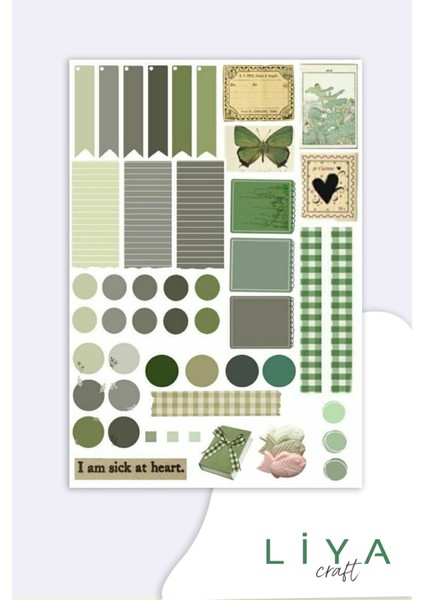 Green Planner Sticker Planner Ajanda Bullet Journal Için Uygun Set