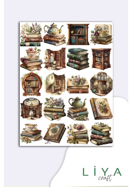 Vintage Sticker Planner Ajanda Bullet Journal Için Uygun Set