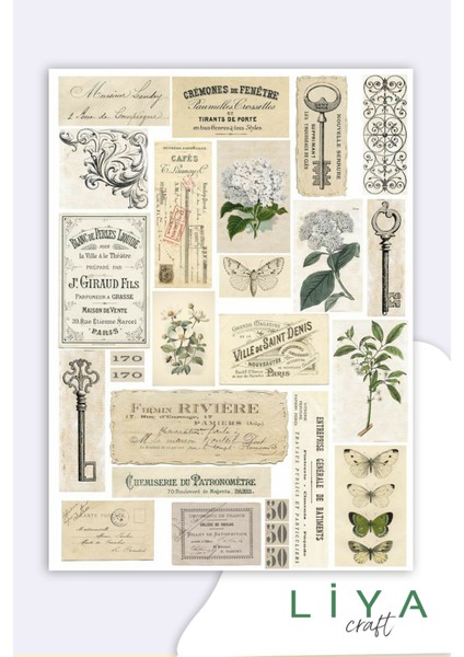 Vintage Sticker Planner Ajanda Bullet Journal Için Uygun Set