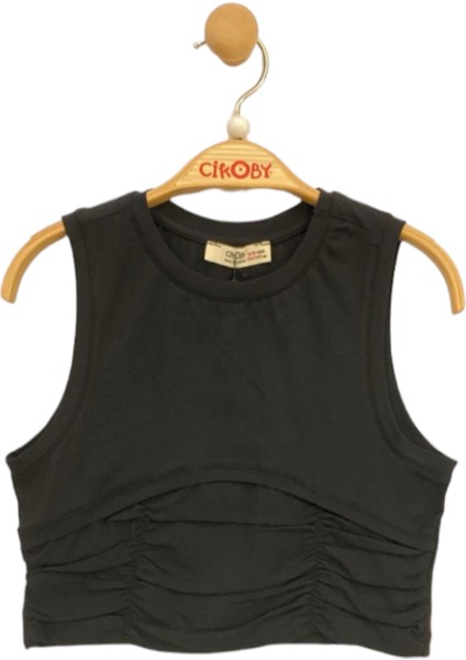 Kız Çocuk Örme Crop Bluz