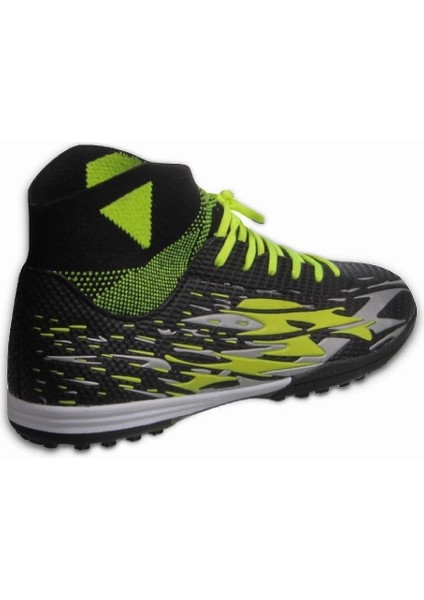 M.p Unisex Bağcıklı Siyah-Sarı Halı Saha Futbol Ayakkabısı 241-1700GR