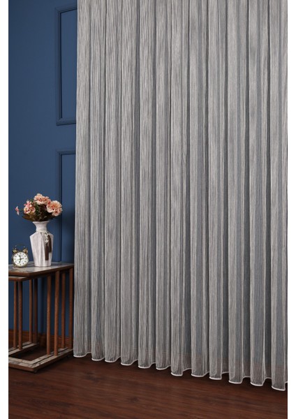 Luka Ekru-Siyah Düz Tül Perde Ütü Istemez (1/2,5 Normal Pile) fiyatları