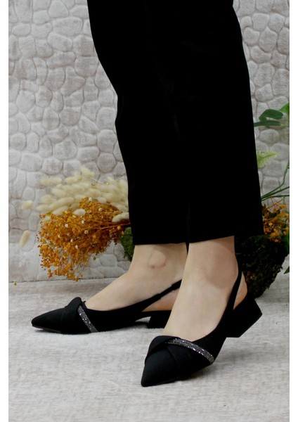 01-901 Saten Fashion Arkası Açık Taşlı Kadın Babet fırsatları
