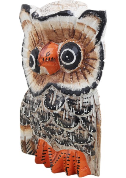 Doğal El Yapımı Motiflerle Süslü Dekoratif Hediyelik Şans Getiren Baykuş Biblo Figür Obje 20 Cm. modelleri