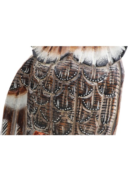 Doğal El Yapımı Motiflerle Süslü Dekoratif Hediyelik Şans Getiren Baykuş Biblo Figür Obje 20 Cm. indirimleri