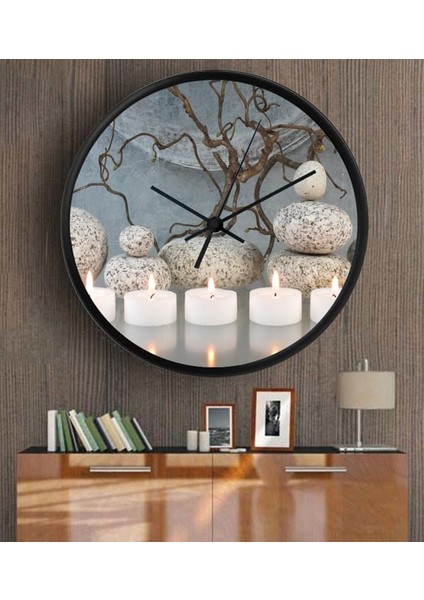 Dekoratif 3D Baskı Yuvarlak Duvar Saati-18
