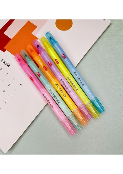 6'lı Çift Taraflı Keçeli Silinebilir Kalem Set