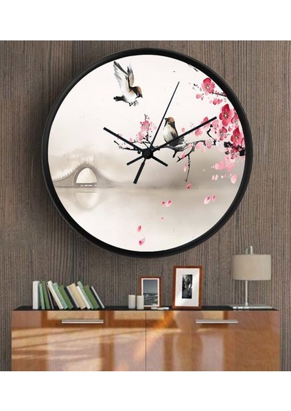 Dekoratif 3D Baskı Yuvarlak Duvar Saati-33