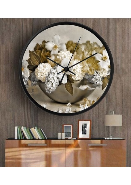 Dekoratif 3D Baskı Yuvarlak Duvar Saati-35