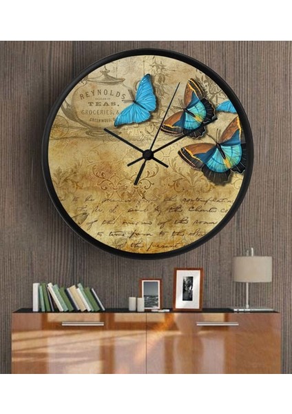 Dekoratif 3D Baskı Yuvarlak Duvar Saati-45