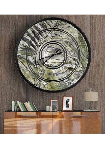 Dekoratif 3D Baskı Yuvarlak Duvar Saati-47