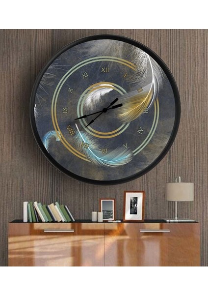 Dekoratif 3D Baskı Yuvarlak Duvar Saati-51