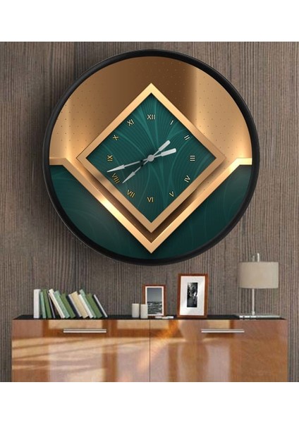 Dekoratif 3D Baskı Yuvarlak Duvar Saati-52